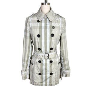 Burberry Brit Check Belted Trench Coat Beige US 6 / UK 8